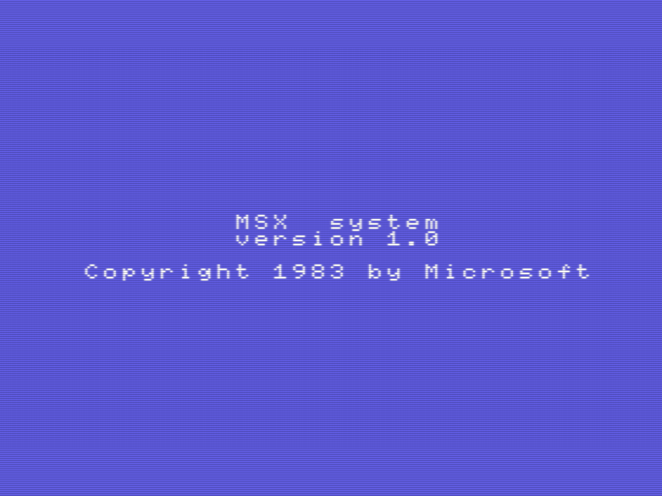 Schermata di avvio di un MSX HB-75P funzionante